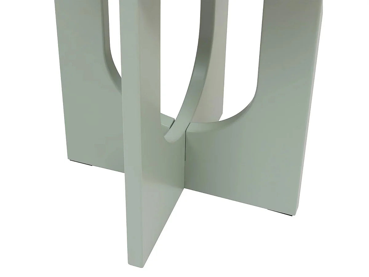 Bout de canapé rond en MDF vert de gris mat – FENNEL