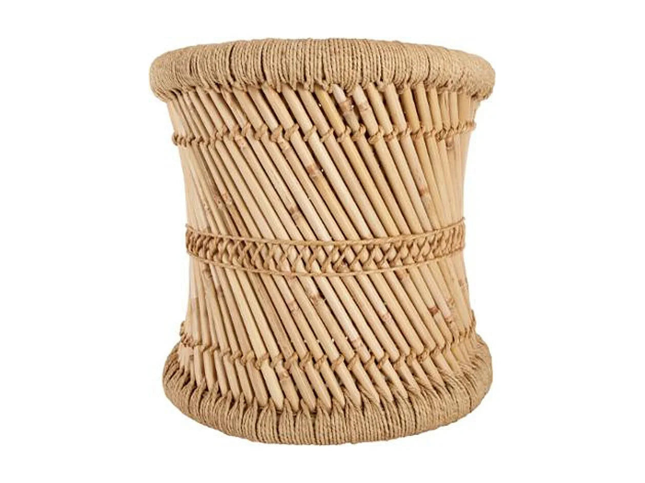 Bout de canapé en corde et bambou beige – LIANA