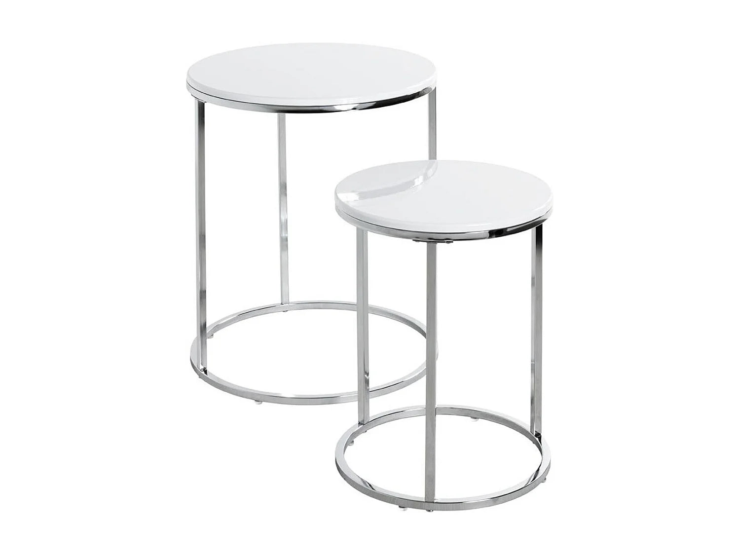 Lot de 2 bouts de canapé ronds blancs – ZÉLIE