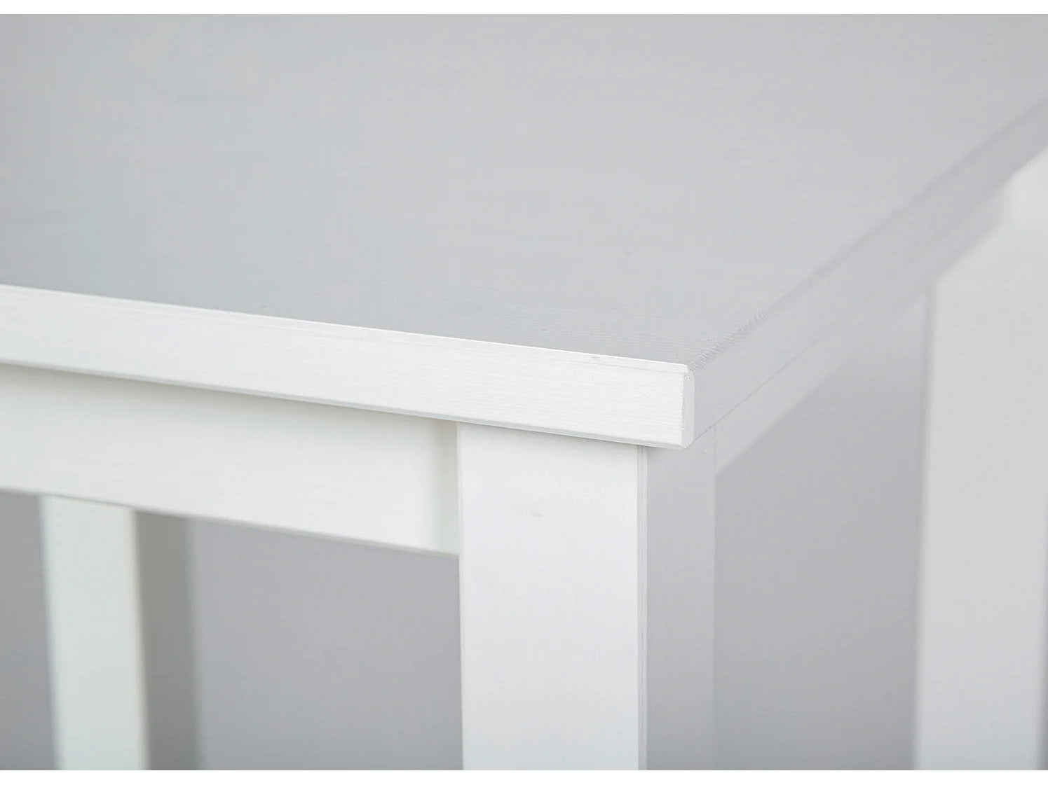 Bout de canapé carré en bois massif blanc laqué – GARNO