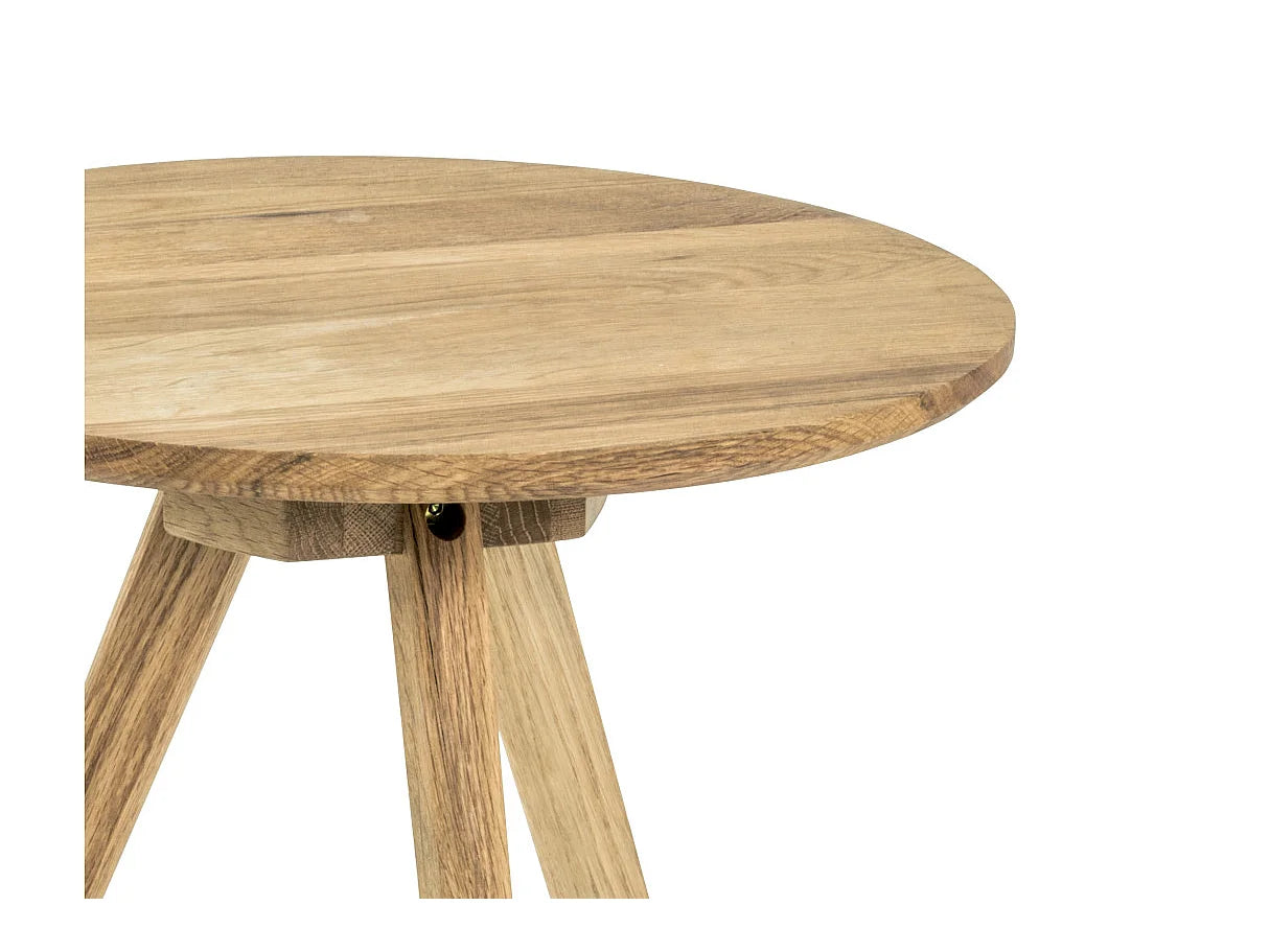 Bout de canapé rond en bois massif naturel – CUNARA