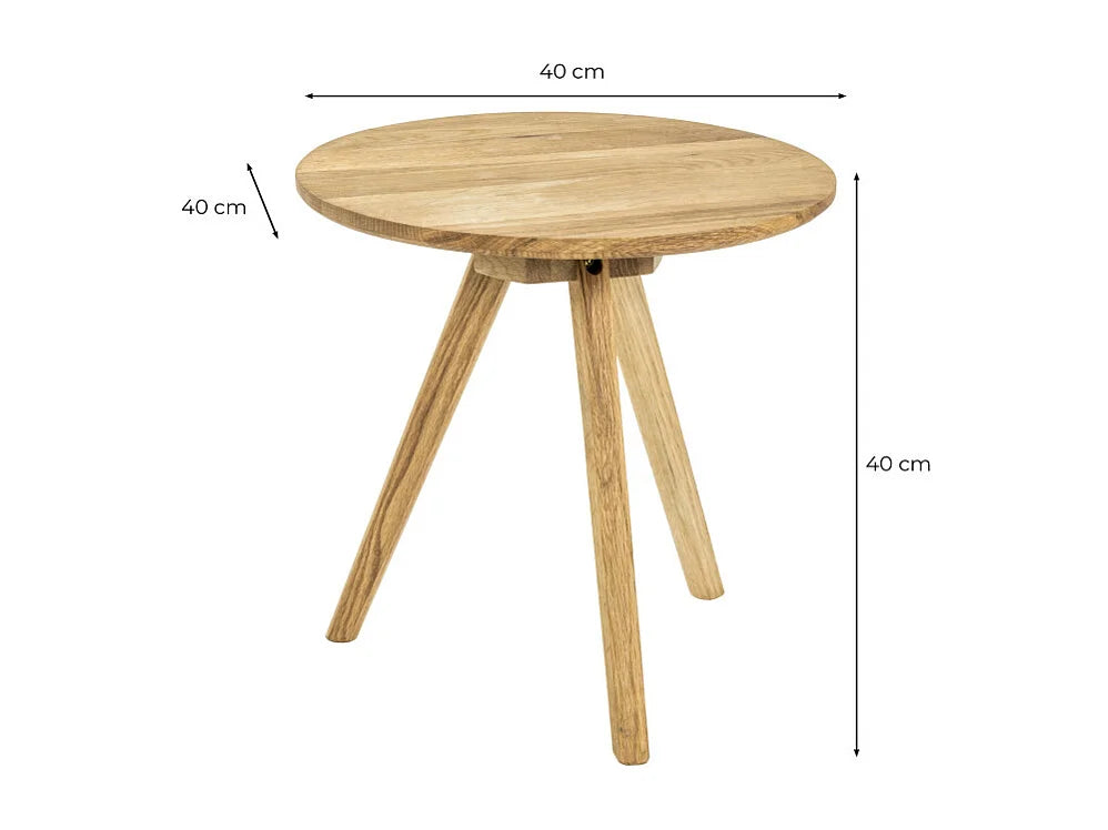 Bout de canapé rond en bois massif naturel – CUNARA