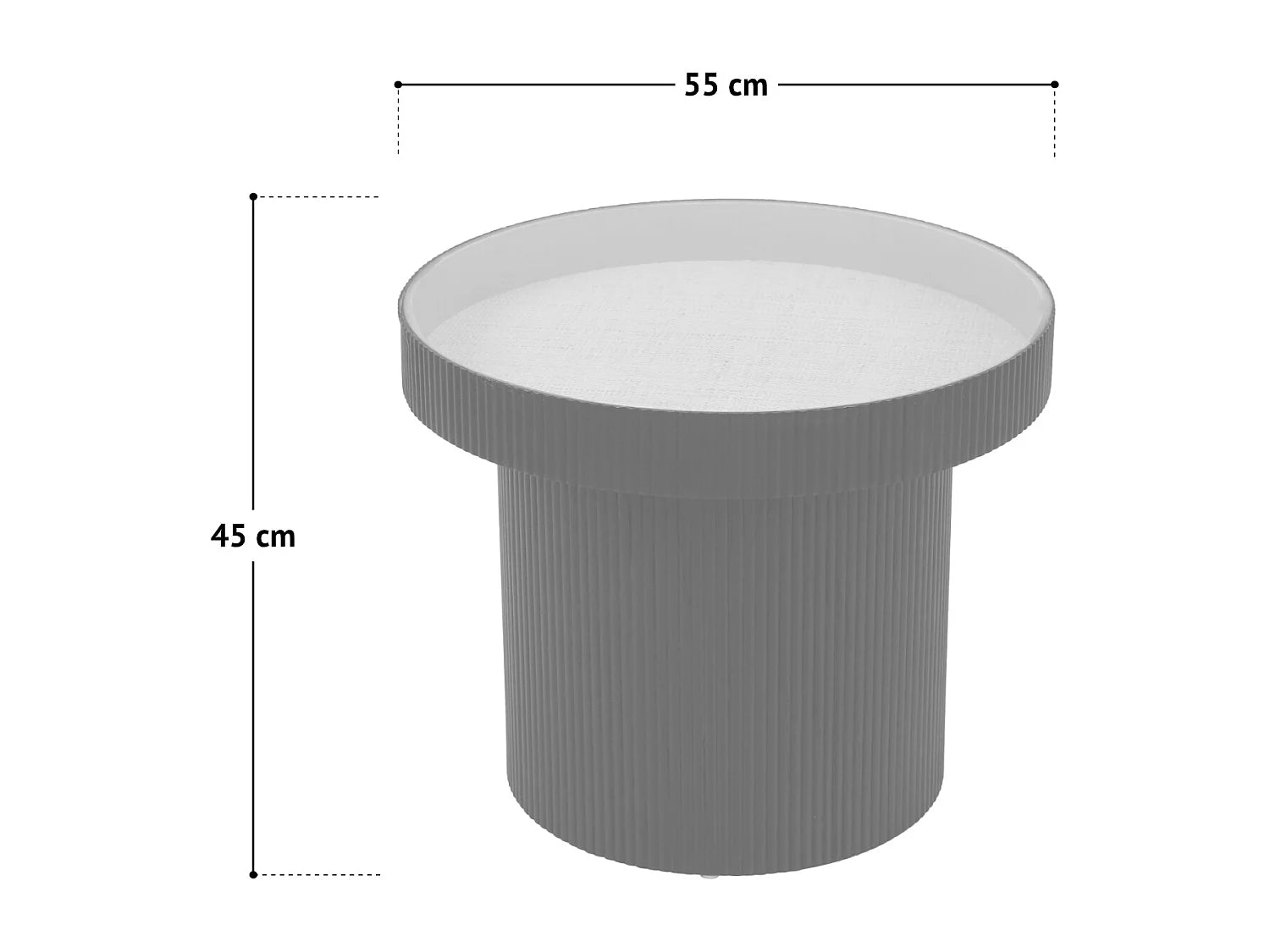 Bout de canapé rond en verre trempé original – VIRELLA