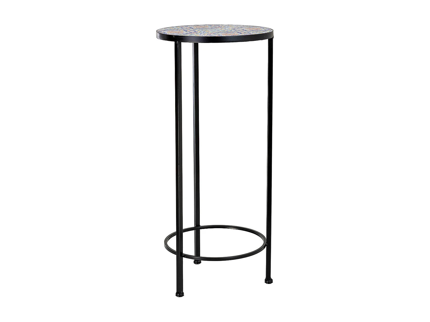 Bout de canapé lot de 3 métal mosaïque orange – ANDALUZ