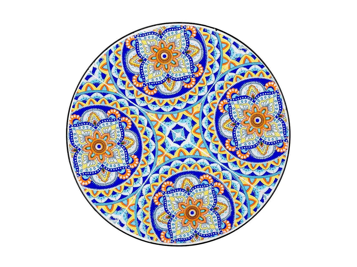Bout de canapé lot de 3 métal mosaïque orange – ANDALUZ