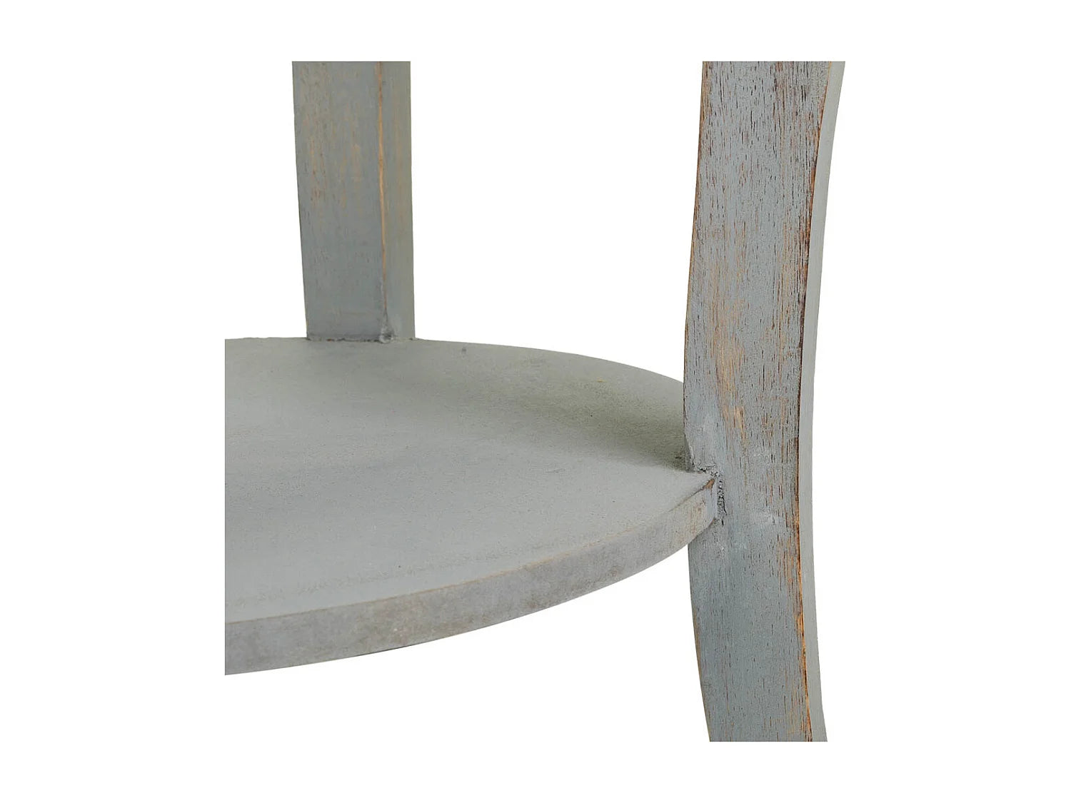 Bout de canapé rond en bois de manguier gris – MANDALA