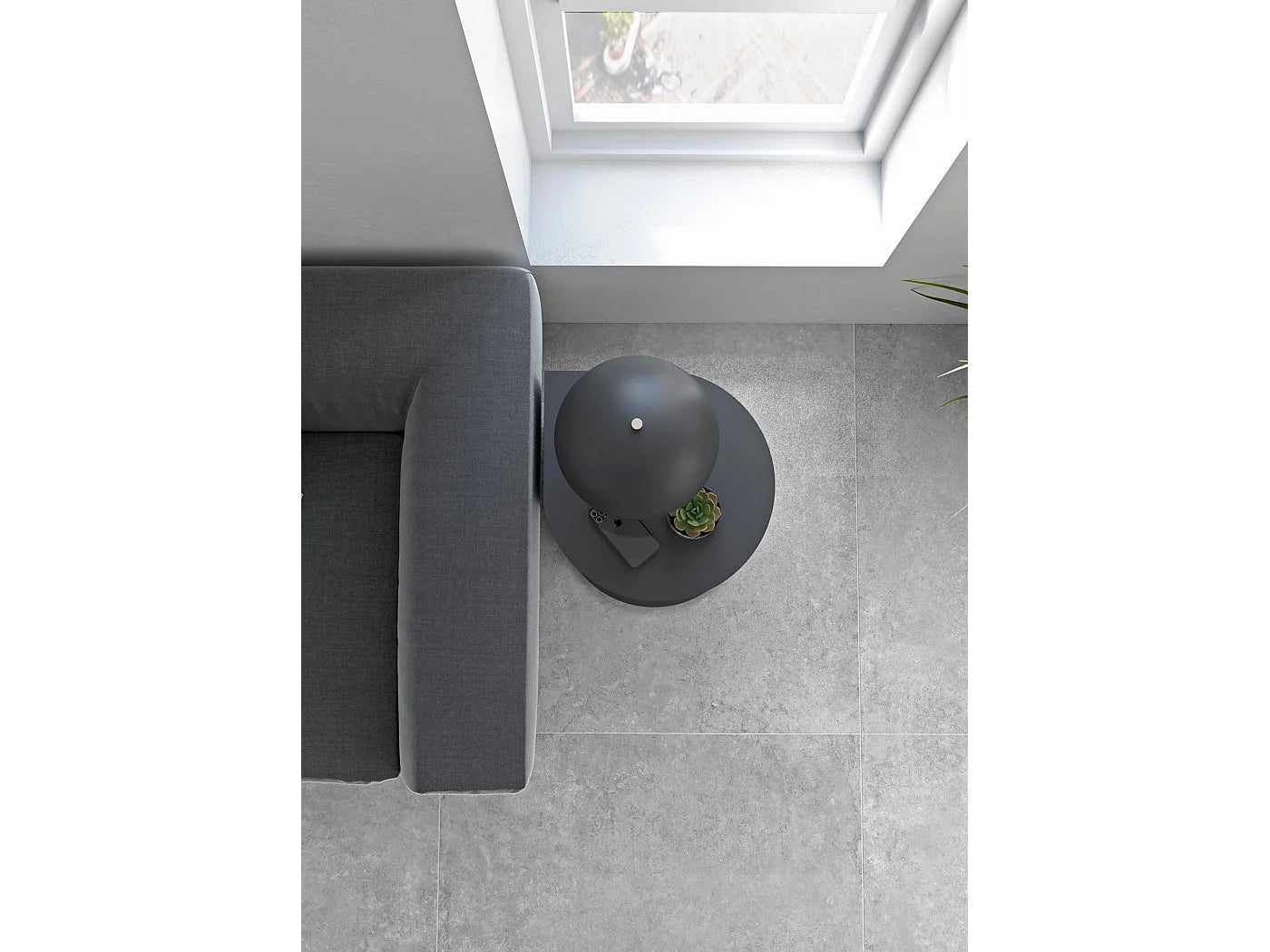 Bout de canapé guéridon en bois gris graphite – TREBOL