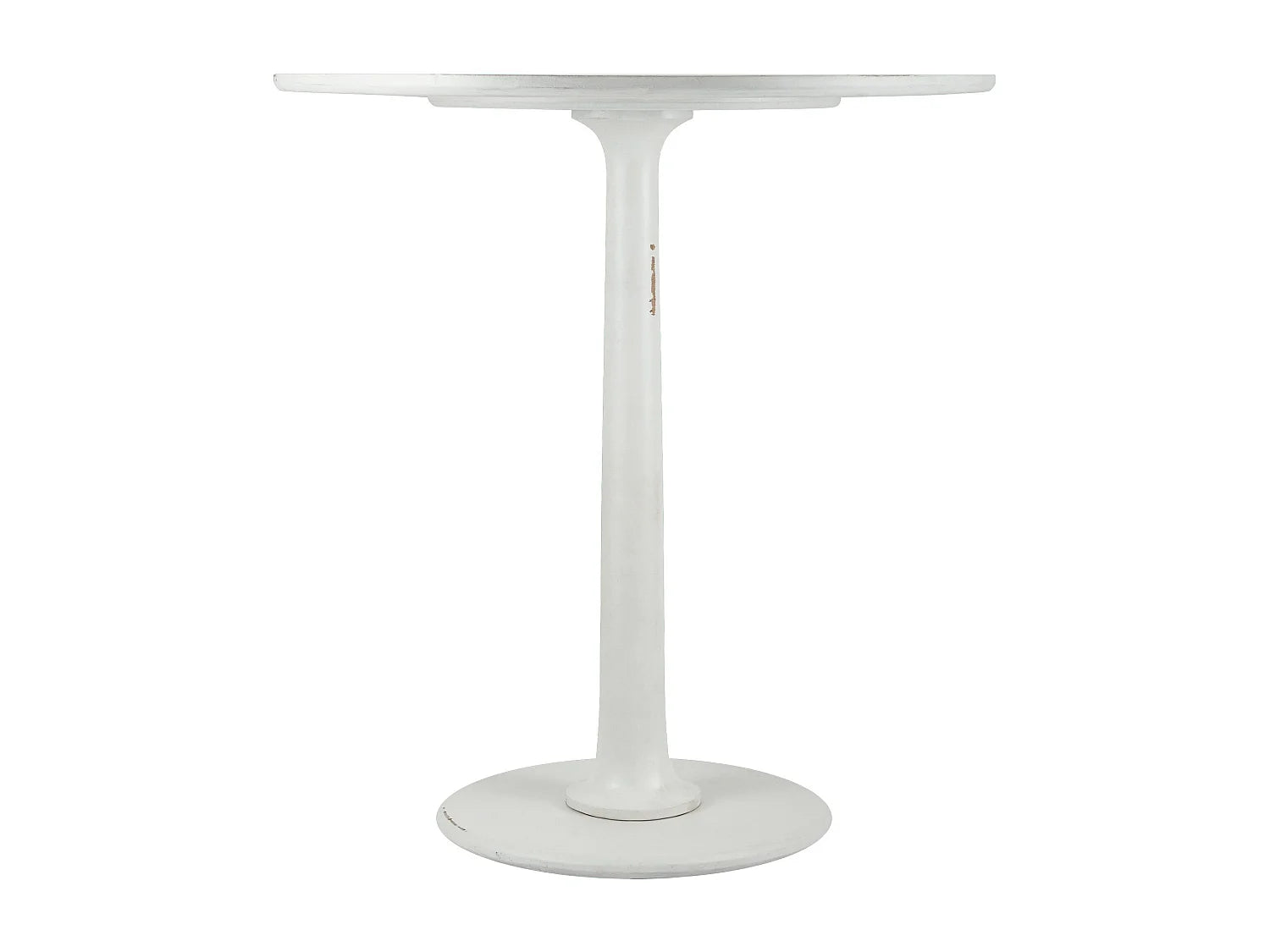 Bout de canapé rond en bois blanc antique – CAMPAGNE