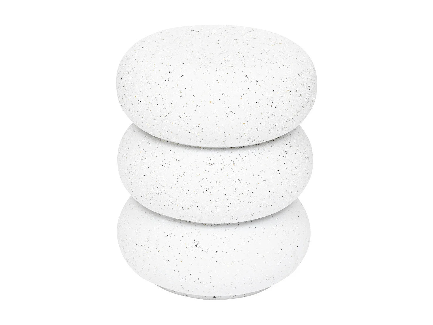 Bout de canapé en magnésie effet terrazzo blanc – TOTEMA