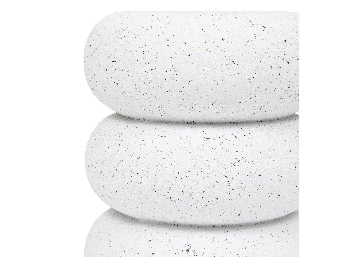 Bout de canapé en magnésie effet terrazzo blanc – TOTEMA
