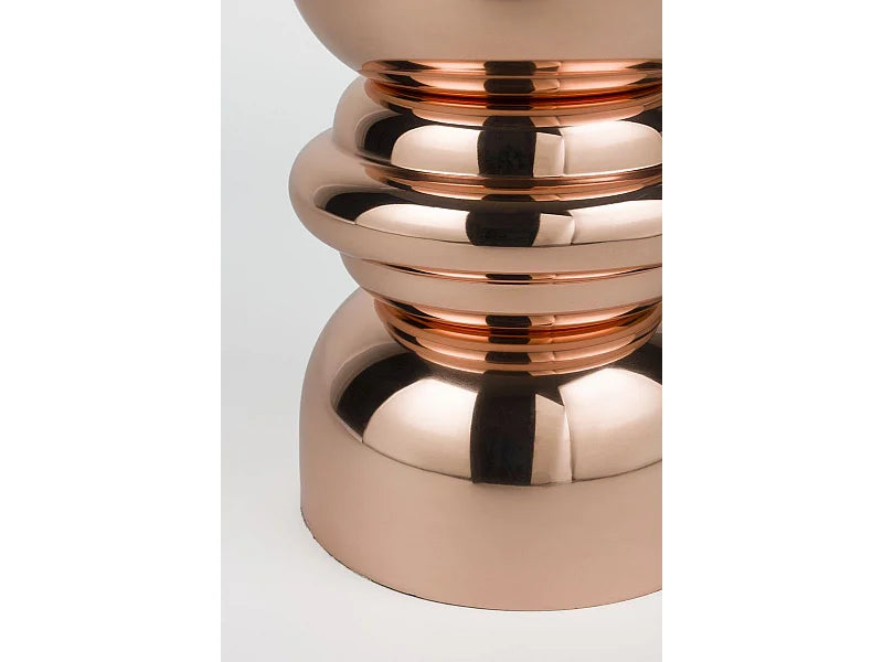Bout de canapé rond en métal effet miroir cuivre – KILEA