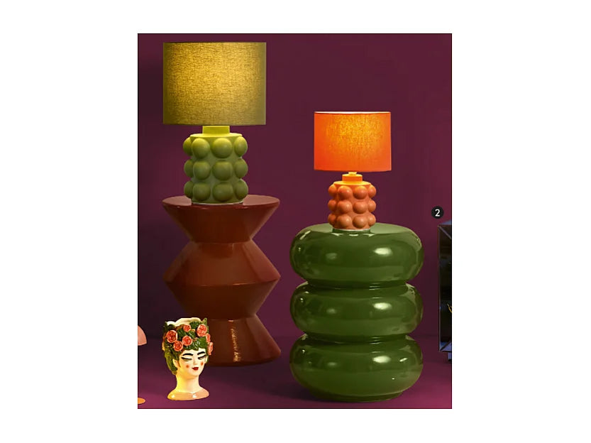 Bout de canapé totem en céramique orange – GAYA