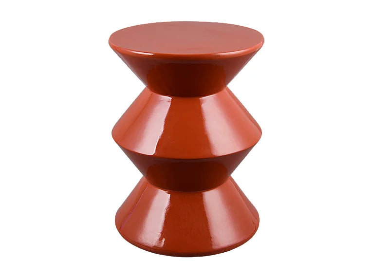 Bout de canapé totem en céramique orange – GAYA