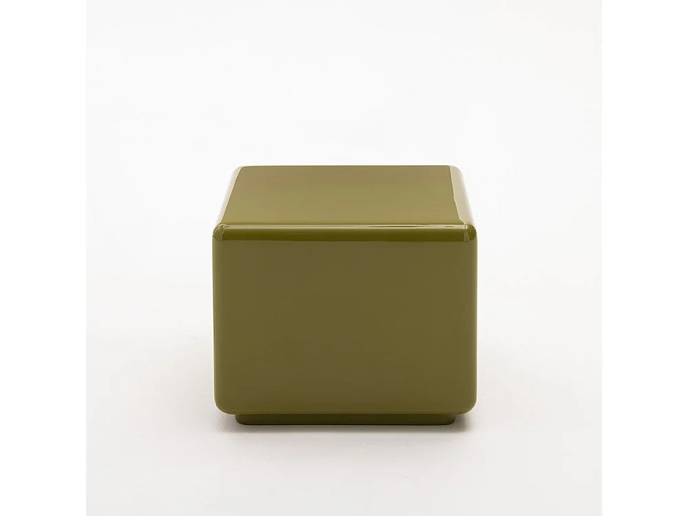 Bout de canapé carré laqué vert olive – OLIVO