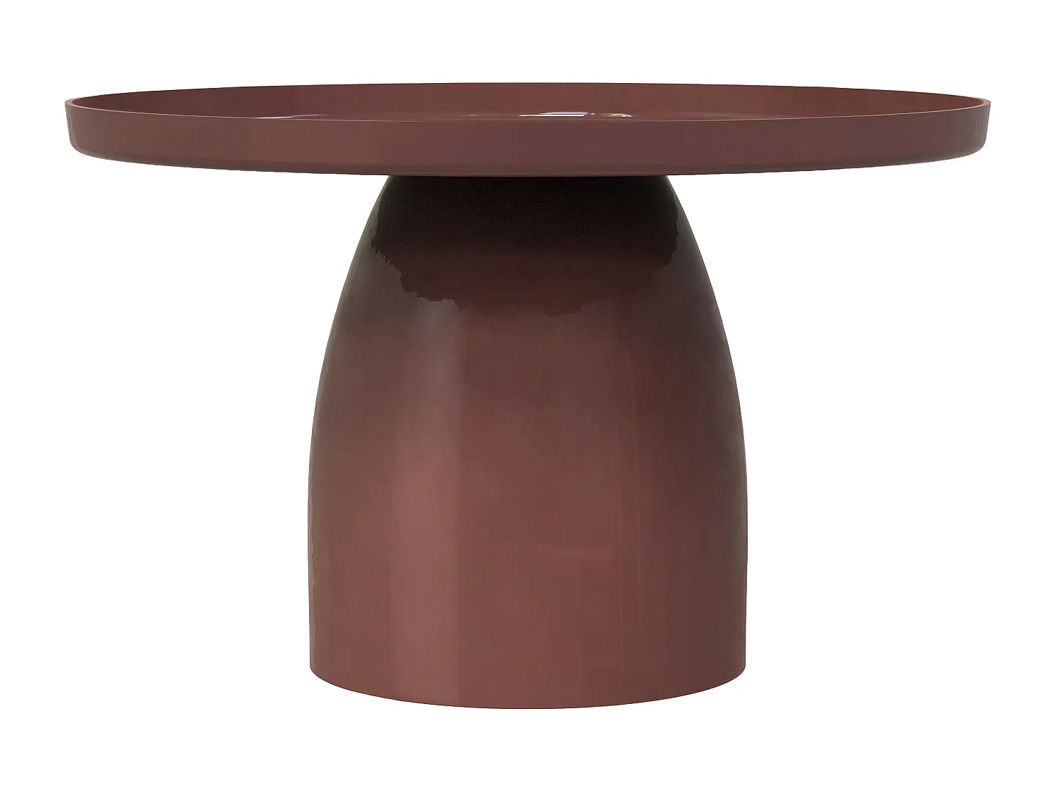 Bout de canapé rond en métal marron brillant – NOISETTE