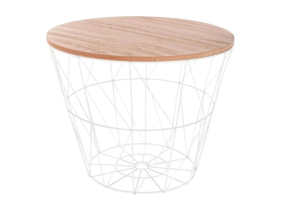 Bout de canapé design rond blanc – KUMI