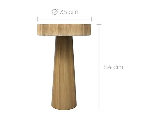 Bout de canapé rond en bois de suar massif – JANAH