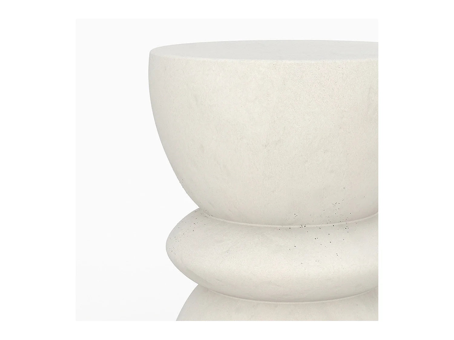 Bout de canapé rond effet béton blanc – MINEO