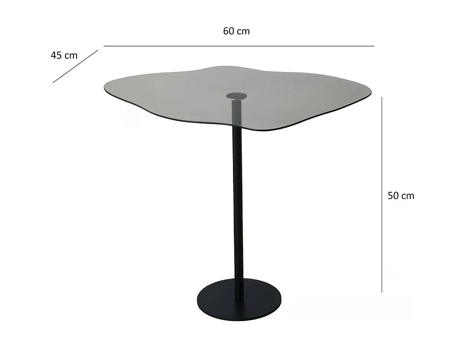 Bout de canapé verre fumé noir forme fantaisie – SMOKI