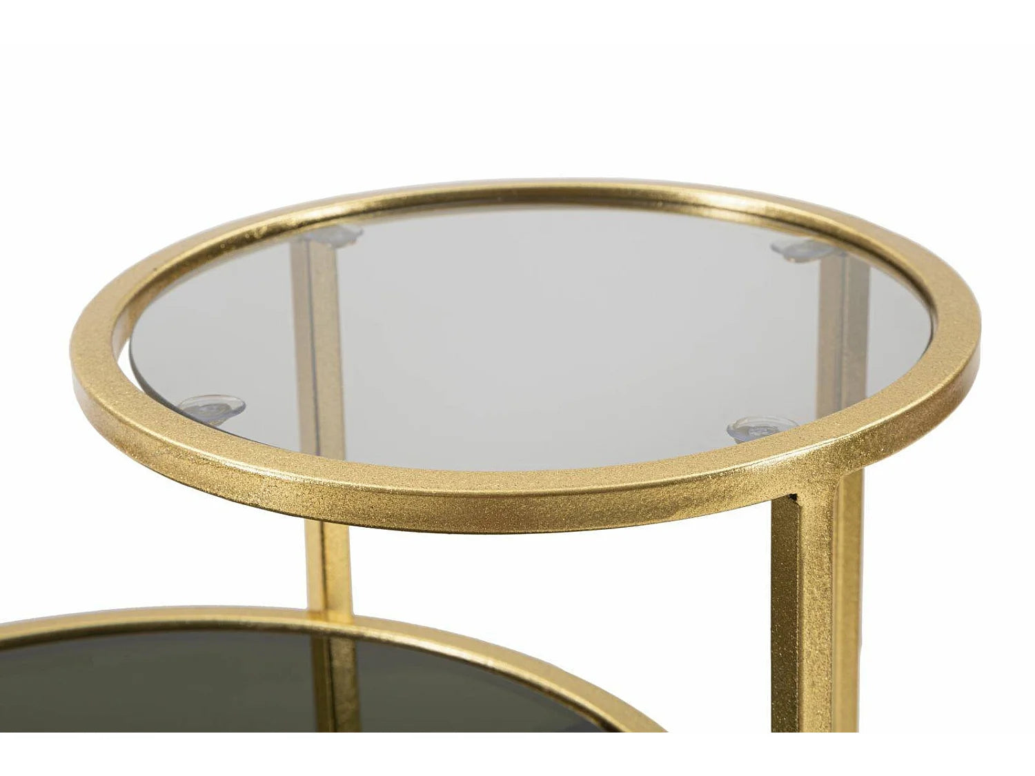 Bout de canapé verre et métal doré porte-revues – SOLENE
