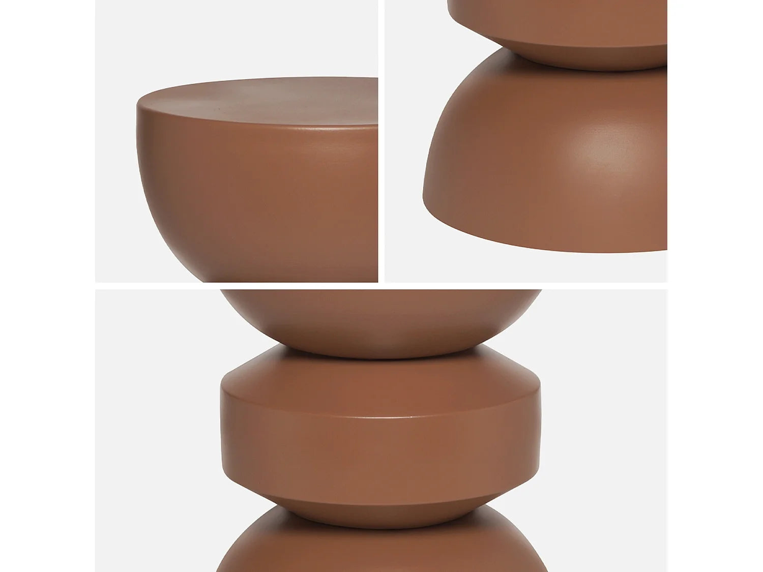 Bout de canapé rond métal terracotta – ARGILIA