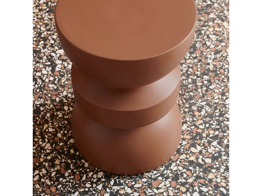 Bout de canapé rond métal terracotta – ARGILIA