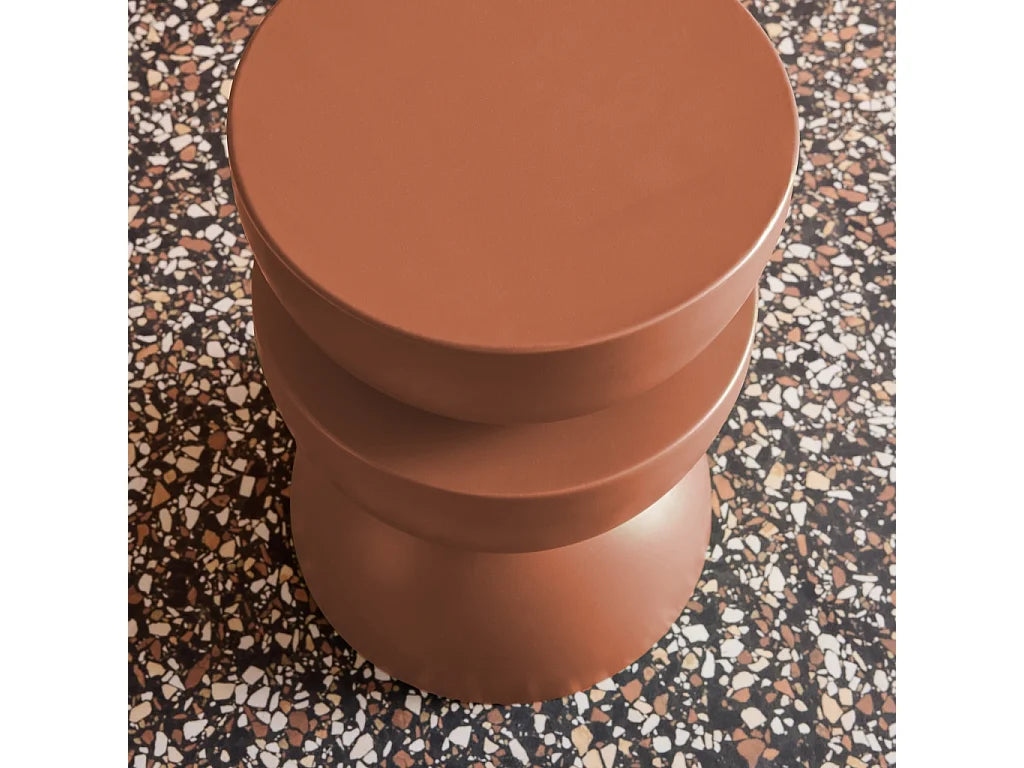 Bout de canapé géométrique métal terracotta – SIENNA