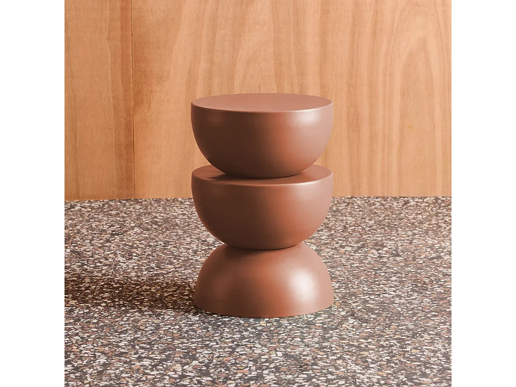 Bout de canapé géométrique métal terracotta – SIENNA