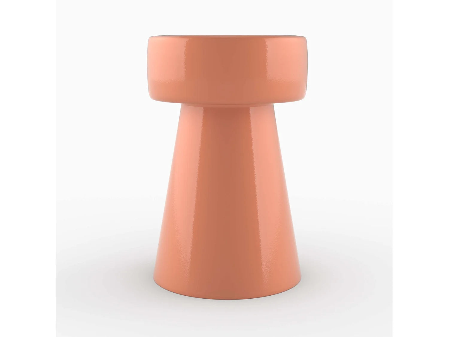 Bout de canapé rond en métal orange, look rétro – SOLEA