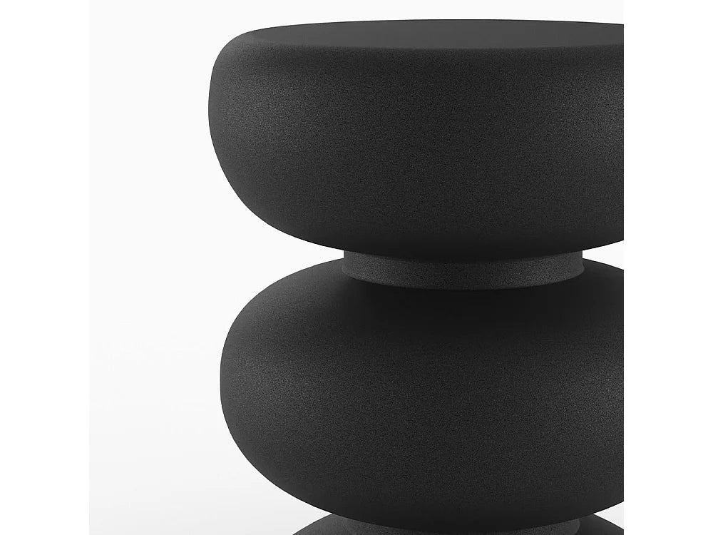 Bout de canapé rond en métal noir sculptural – TRIVELA