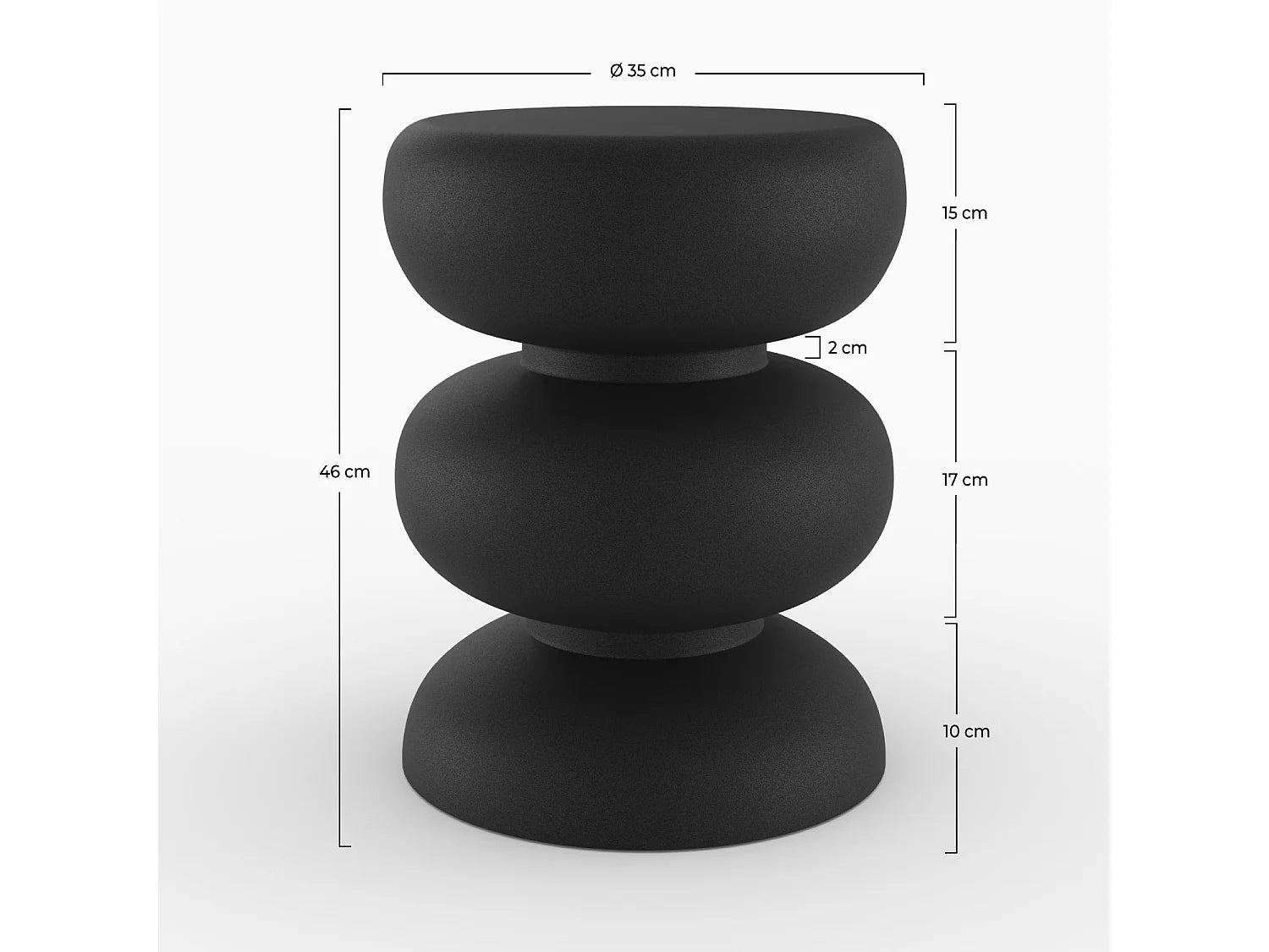 Bout de canapé rond en métal noir sculptural – TRIVELA