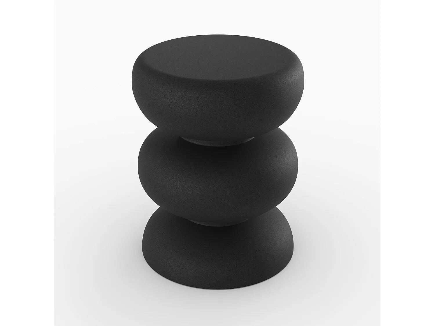 Bout de canapé rond en métal noir sculptural – TRIVELA