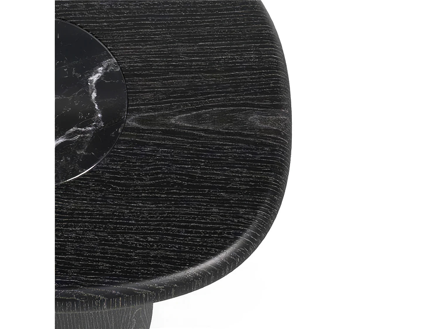 Bout de canapé bois et marbre noir – ONYX
