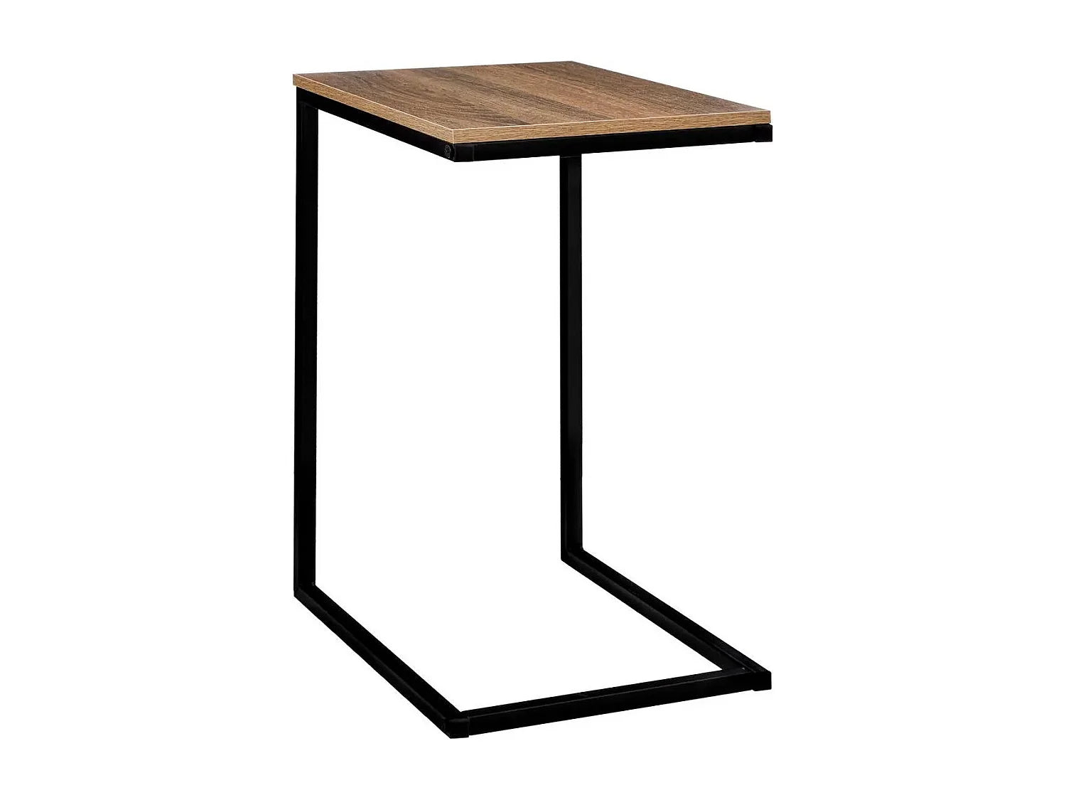 Bout de canapé haut en métal naturel et noir – LINOVA