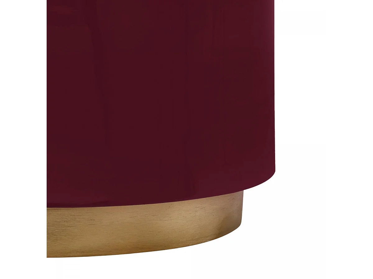 Bout de canapé en fer rétro-vintage rouge baie – GARNET