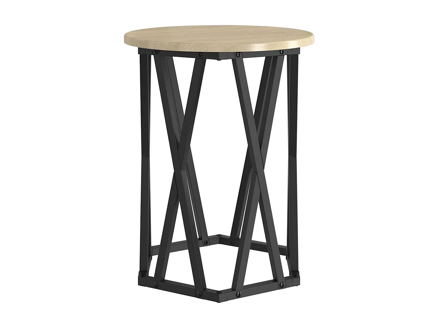 Bout de canapé rond chêne sonoma moderne – MIVRAN