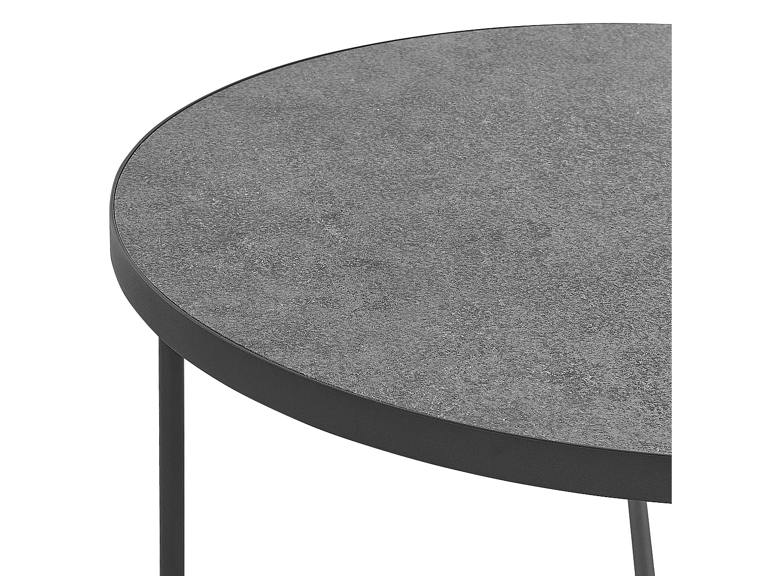 Bout de canapé rond effet béton gris – BETONA