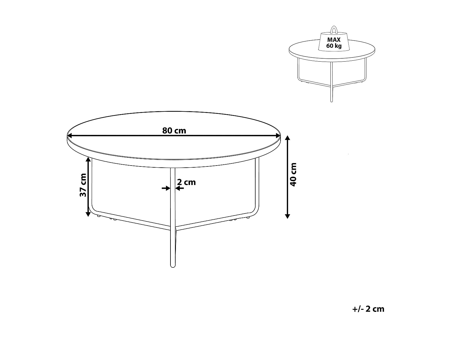 Bout de canapé rond plateau bois grand format – MELODIA