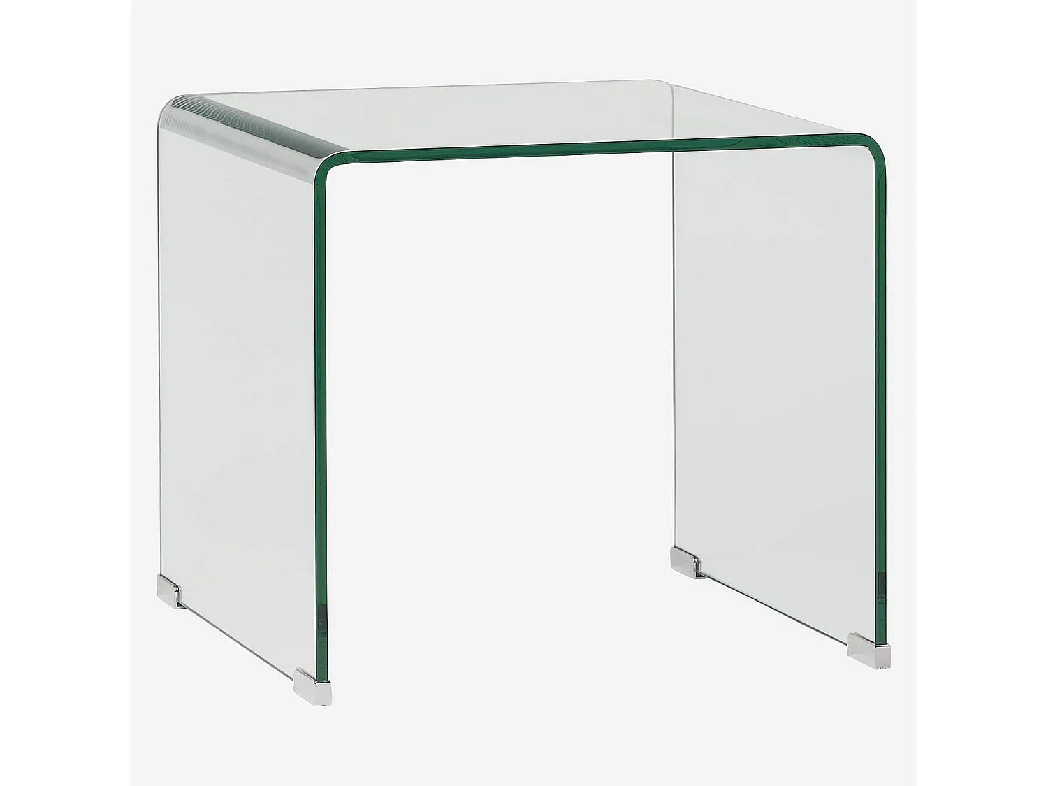 Bout de canapé carré en verre trempé transparent – CRISTA