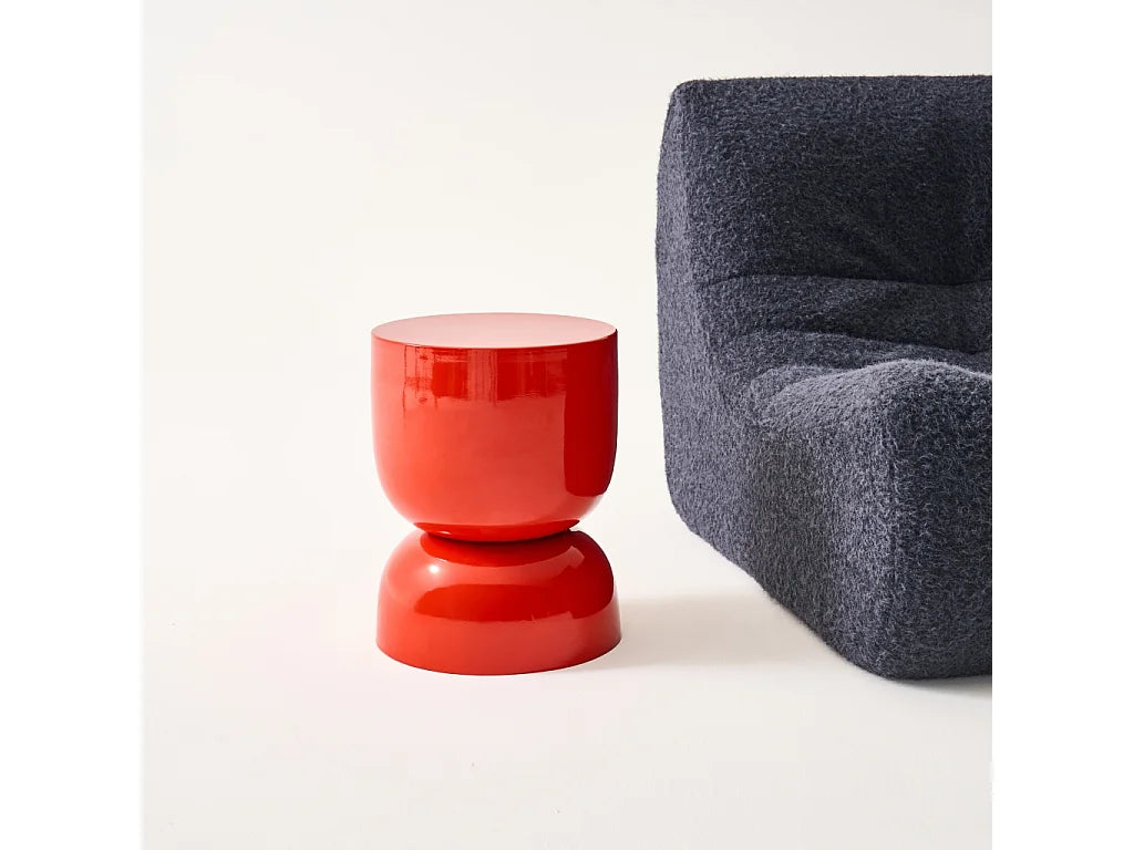 Bout de canapé en métal effet glossy orange – CLEMI