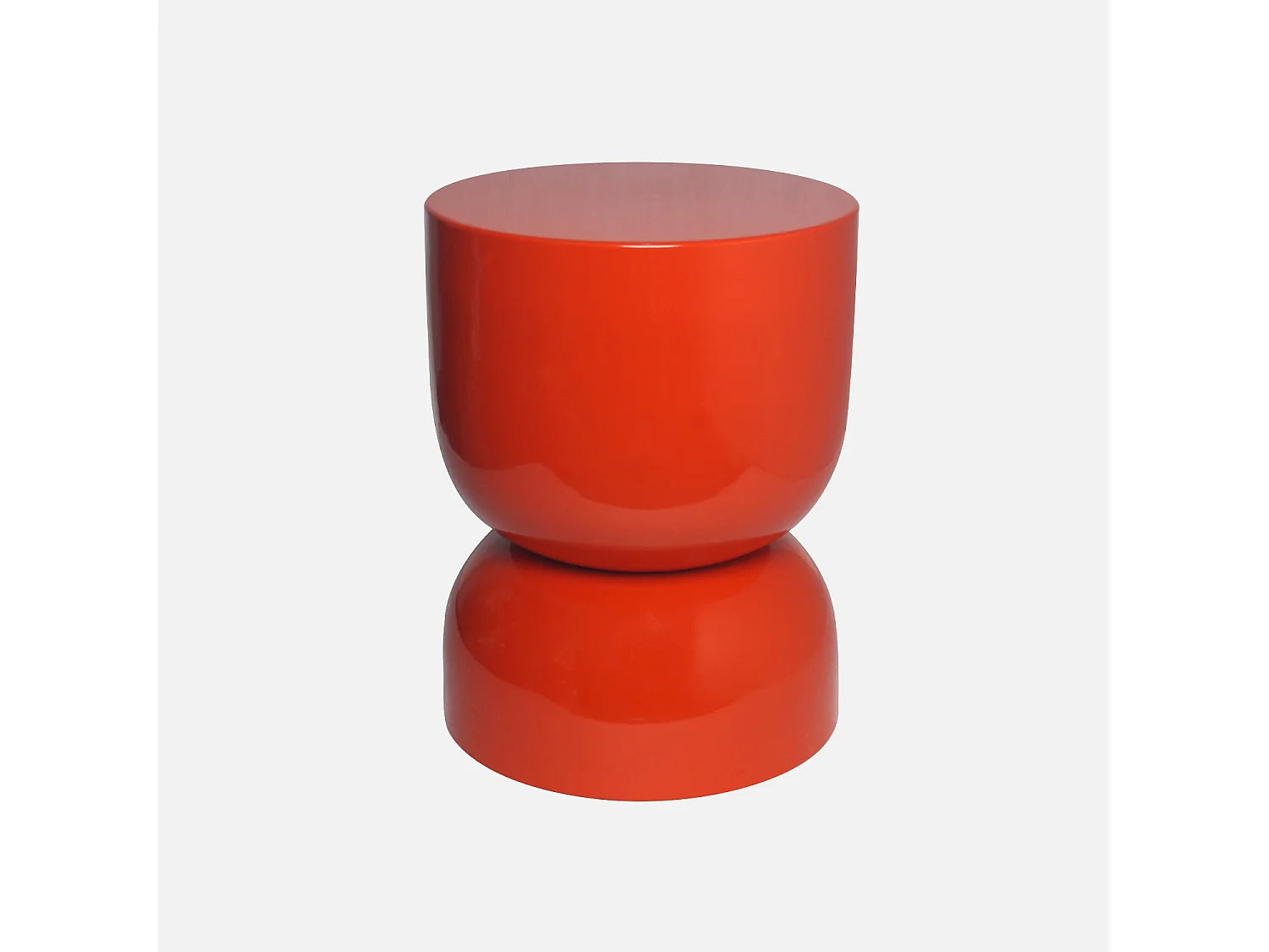 Bout de canapé en métal effet glossy orange – CLEMI