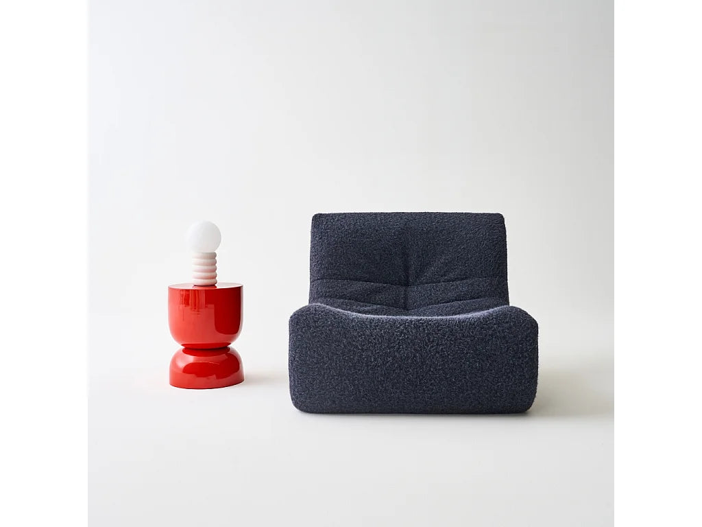 Bout de canapé en métal effet glossy orange – CLEMI