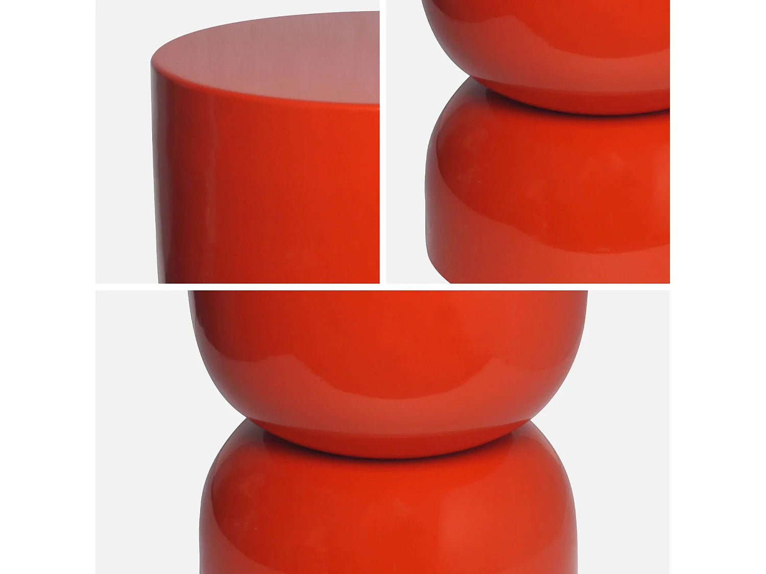 Bout de canapé en métal effet glossy orange – CLEMI