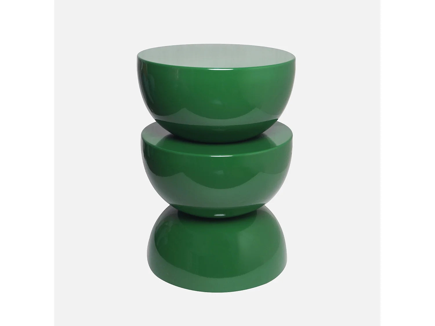 Bout de canapé rond en métal vert glossy – COUMBA