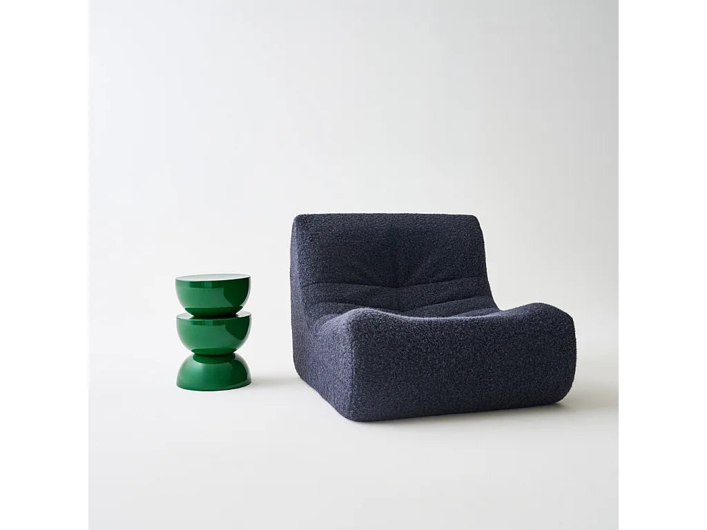 Bout de canapé rond en métal vert glossy – COUMBA