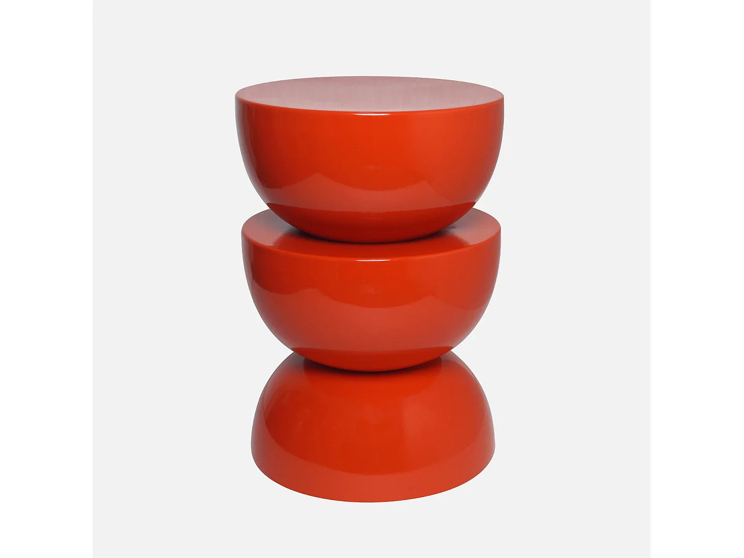 Bout de canapé rond en métal orange brillant – COUMBI