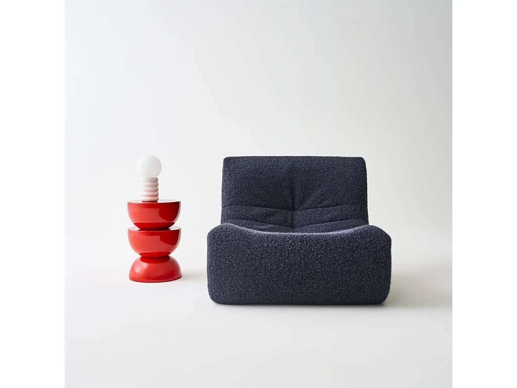 Bout de canapé rond en métal orange brillant – COUMBI