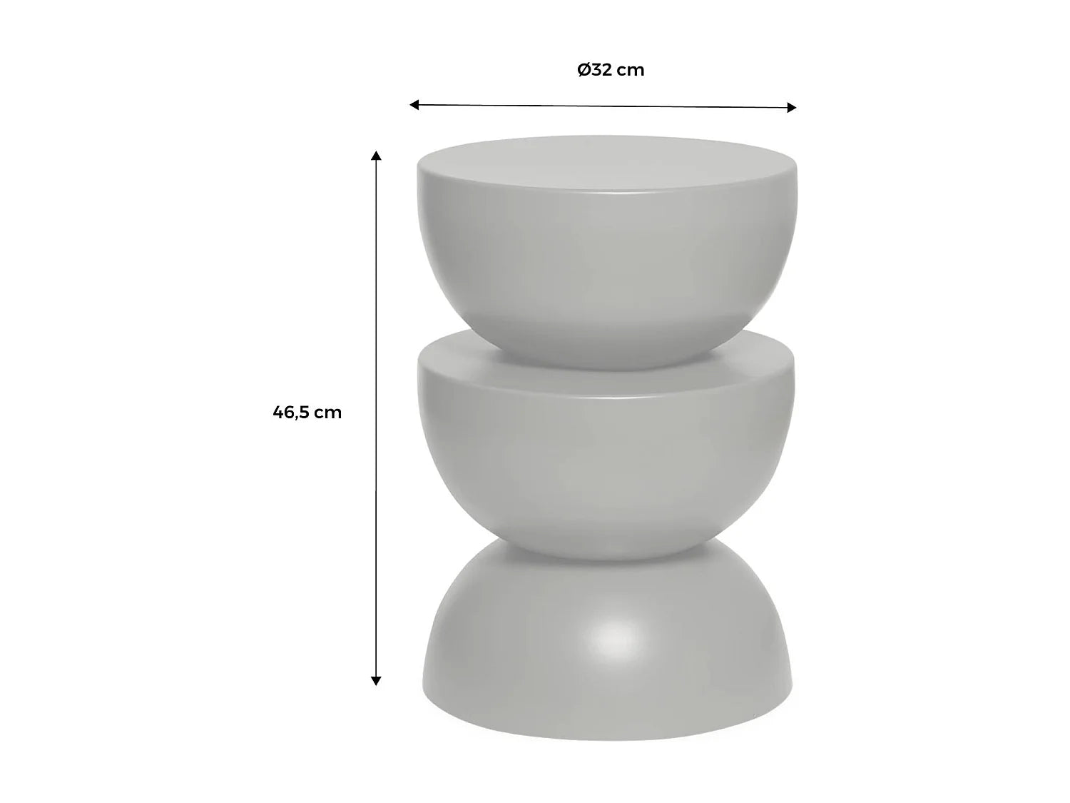 Bout de canapé rond en métal orange brillant – COUMBI