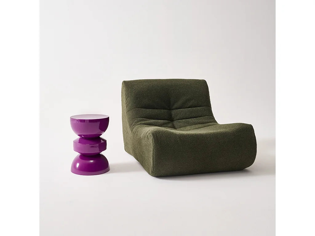Bout de canapé rond en métal violet effet glossy – ASTRAL