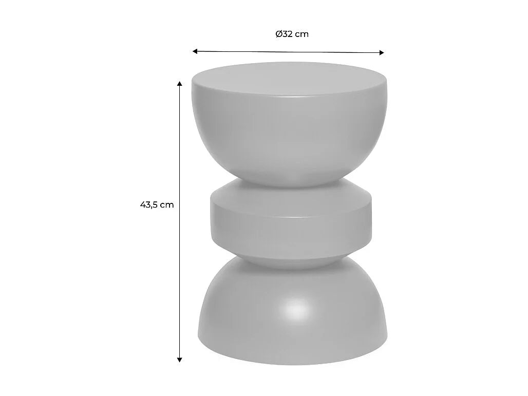Bout de canapé rond en métal rose effet glossy – DRAGEE